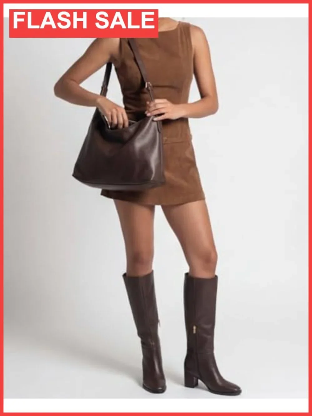 Slouchy Vintage Vegan Leather Hobo Shoulder Bag